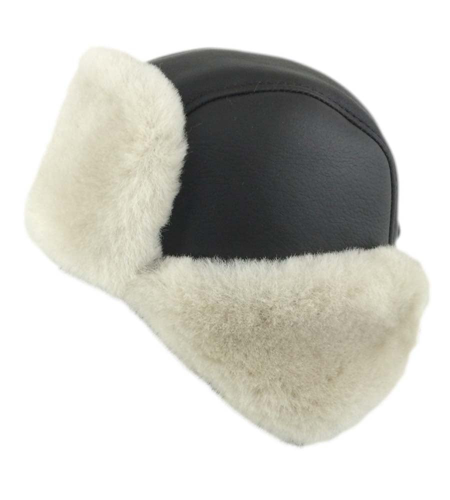 Women's Fur Trapper Hat with Sheepskin Earflap Bomber Hat Men's
